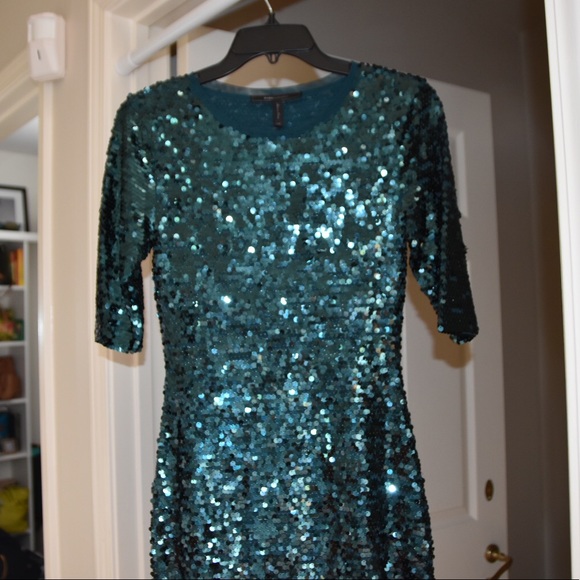 Sparkly Sequin Turquoise BCBG Formal Dress - Picture 6 of 8
